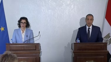 وزير الخارجية والهجرة، بدر عبدالعاطي، والمفوضة الأوروبية للمساواة والإستعداد وإدارة الأزمات، حاجة لحبيب