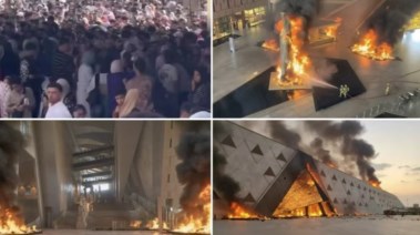 الصور المتداولة التي تدعي نشوب حريق في المتحف المصري