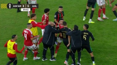 شغب مباراة الأهلي والجيش الملكي 