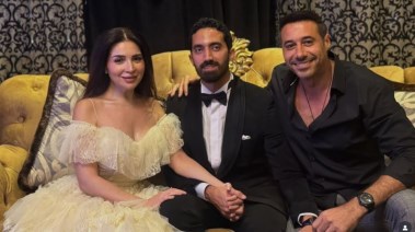  أحمد السعدني مع  مي عز الدين وزوجها