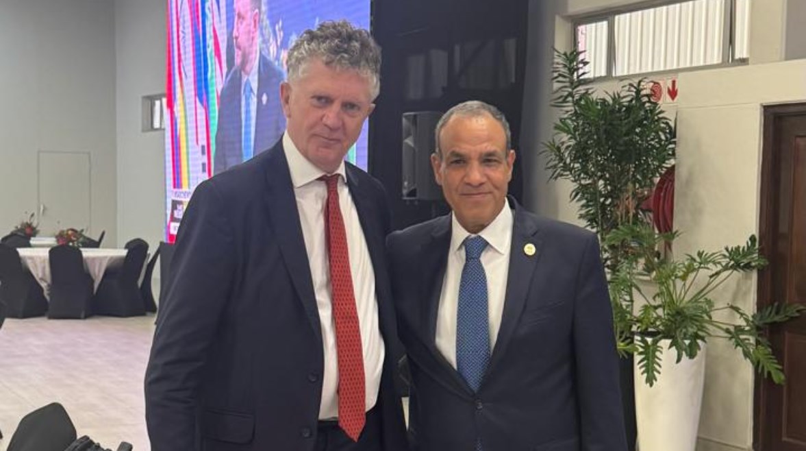 وزير الخارجية بدر عبدالعاطي ومستشار الأمن القومي البريطاني جوناثان باول في قمة العشرين