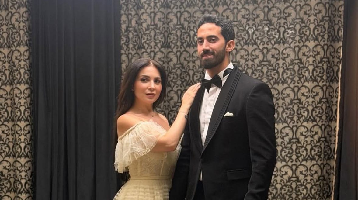 الفنانة مي عز الدين وزوجها  أحمد تيمور