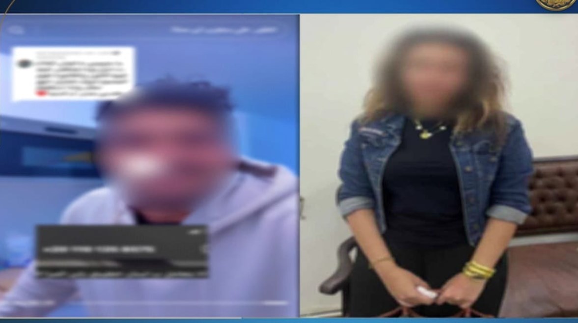 المتهمة وجانب من الفيديو 