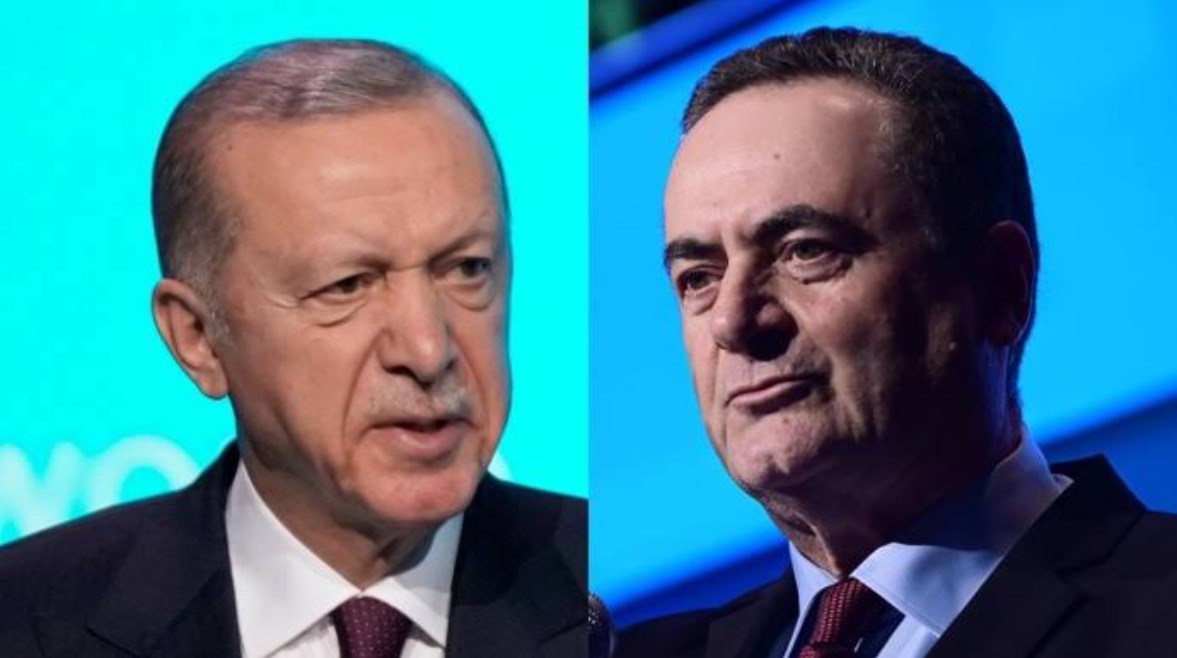 وزير الدفاع الإسرائيلي يسرائيل كاتس والرئيس التركي رجب طيب أردوغان 