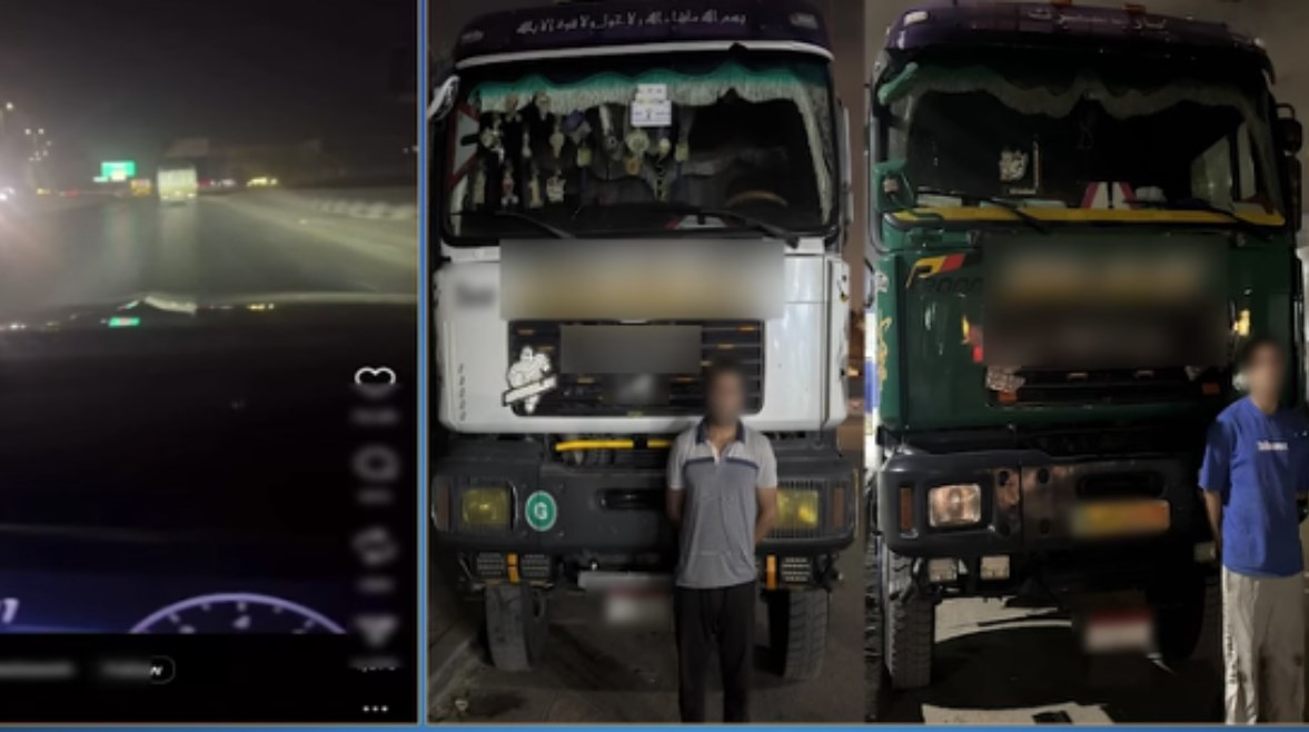 المتهمان بعد ضبطهم