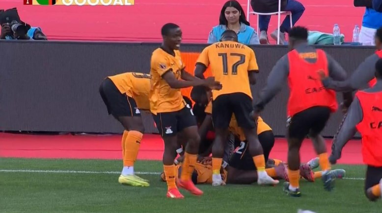 فرحة لاعبي زامبيا 