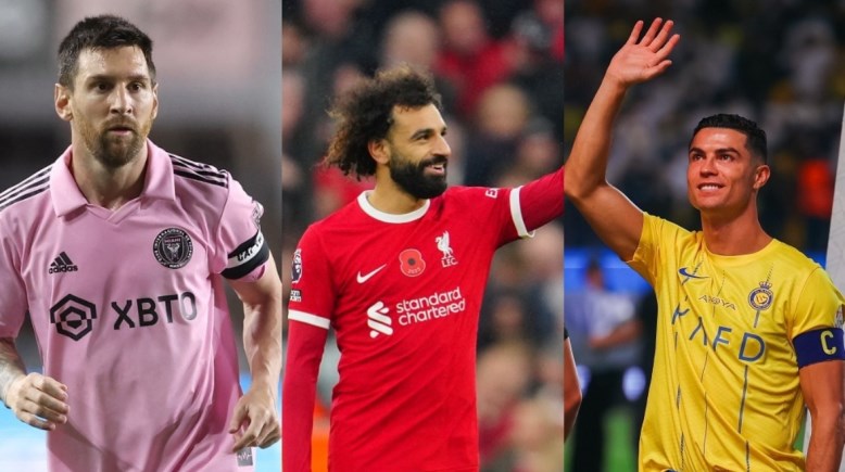 محمد صلاح ورونالدو وميسي