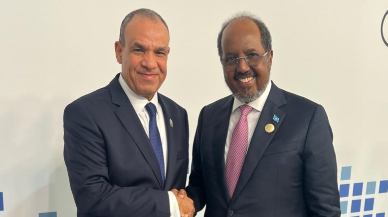  وزير الخارجية والهجرة الدكتور بدر عبد العاطي ورئيس جمهورية الصومال الفيدرالية حسن شيخ محمود