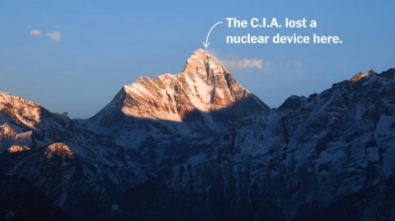 أمريكا تفقد جهازًا نوويًا في قمة جبال الهيمالايا، صورة من نيويورك تايمز