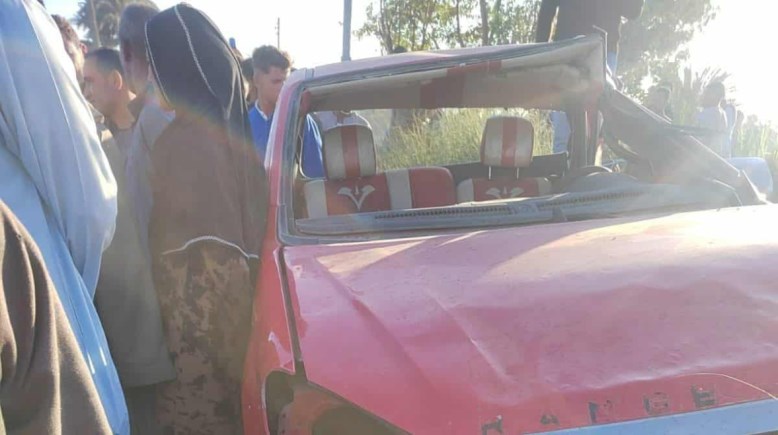 حادث تصادم سيارتين بالمنيا 
