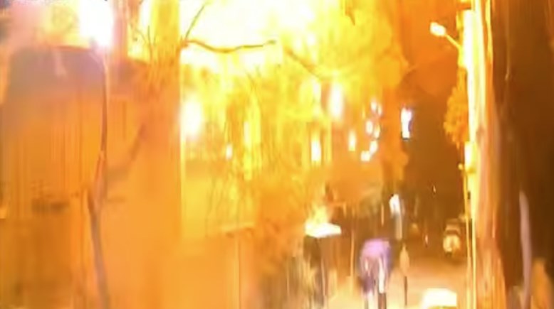 لحظة انفجار اسطوانة غاز بإمبابة