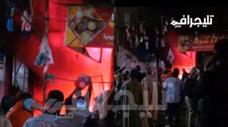 حريق محل أحذية بالمرج