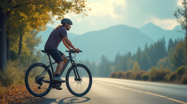 شاب يقود دراجة