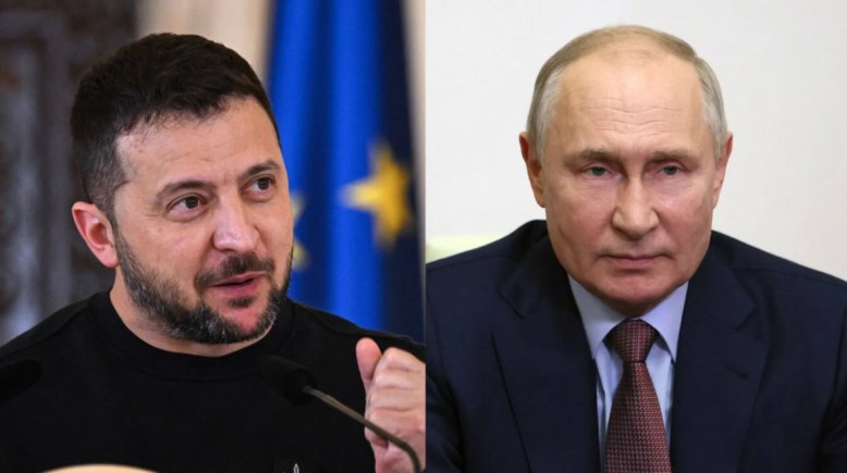 الرئيس الروسي فلاديمير بوتين والرئيس الأوكراني فلوديمير زيلينسكي