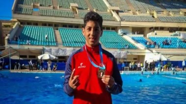 السباح الطفل يوسف محمد