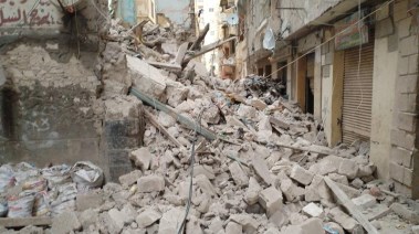 انهيار عقار بالإسكندرية