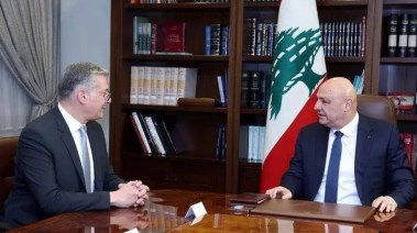 وزير البترول والثروة المعدنية، كريم بدوي مع الرئيس اللبناني جوزيف عون