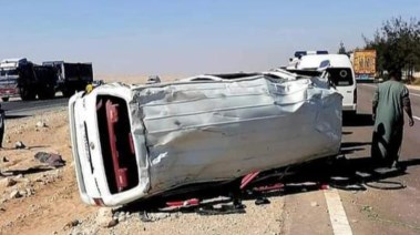  انقلاب ميكروباص _ ارشيفية 