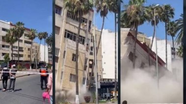 لحظة انهيار المبنى