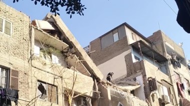 جانب من الإزالة لعقارين حادث انفجار إمبابة