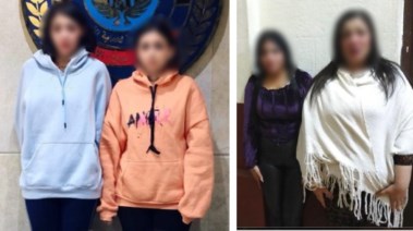 المتهمات بعد ضبطهن 