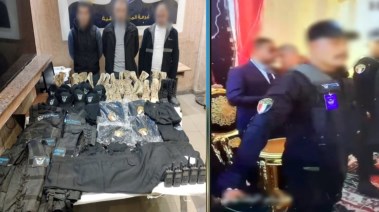 المتهمين بعد ضبطهم ولقطة من الفيديو