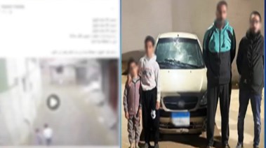 المتهمين بعد ضبطهما ولقطة من الفيديو المتداولمن 