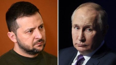 الرئيس الروسي فلاديمير بوتين ونظيره الأوكراني فولوديمير زيلينسكي