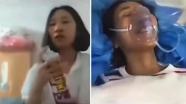 سيدة صينية تبتلع صرصارًا