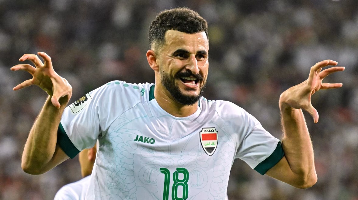 لقطة من إحدى مباريات منتخب العراق