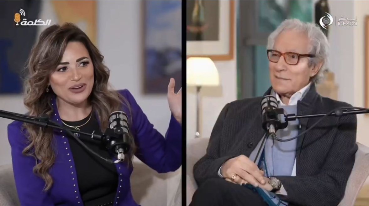 وزير الثقافة الأسبق فاروق حسني مع الإعلامية رانيا بدوي 