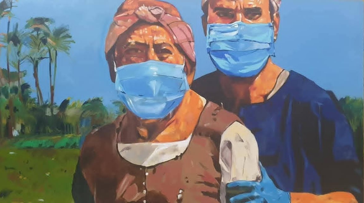 لوحة أبو سويلم بالكمامة