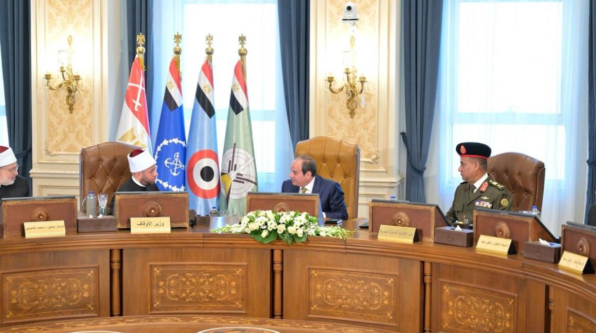 الرئيس عبدالفتاح السيسي خلال حضوره اختبارات كشف الهيئة لحاملي درجة الدكتوراه من دعاة الأوقاف
