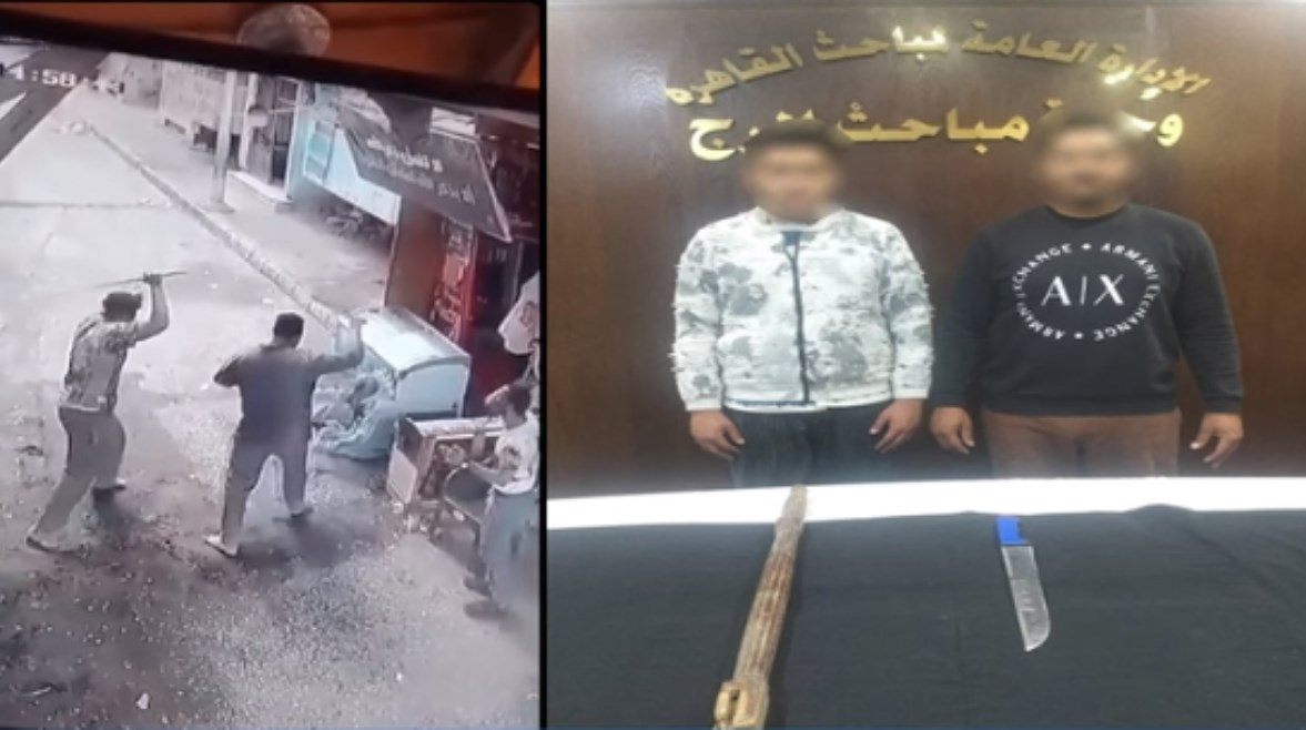 المتهمان وجانب من الواقعة 