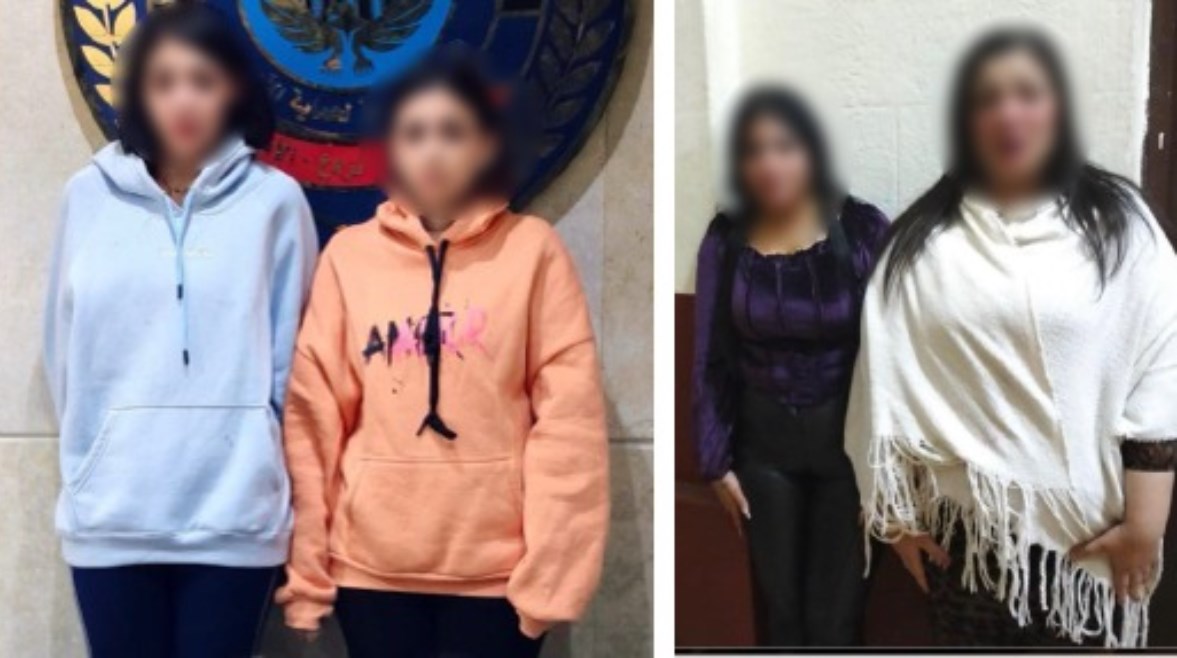 المتهمات بعد ضبطهن 