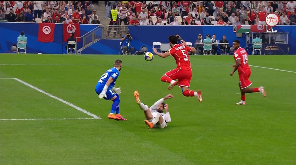 لقطة من مبارة تونس وفلسطين 