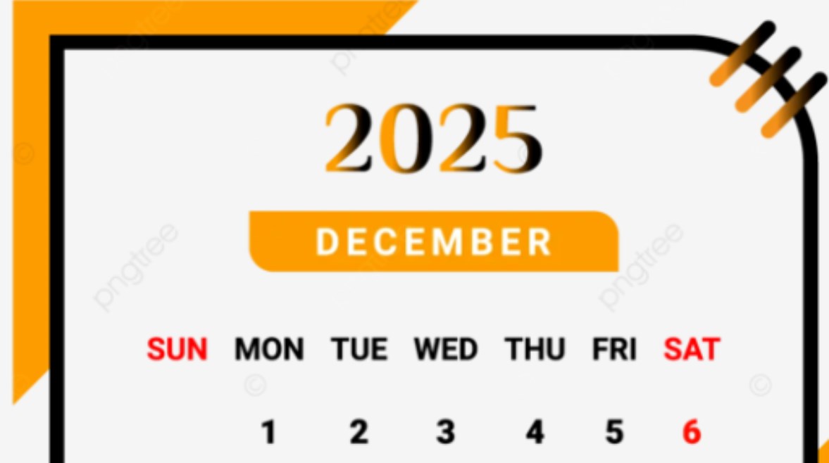  تقويم شهر ديسمبر 2025