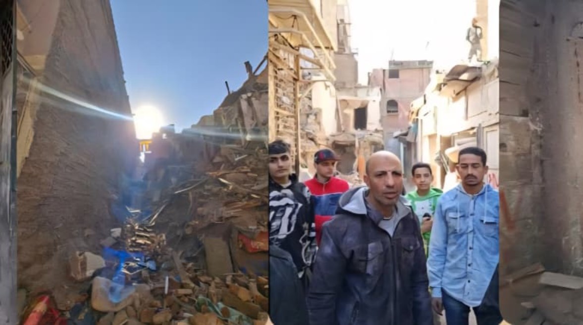 جانب من إنهيار العقار