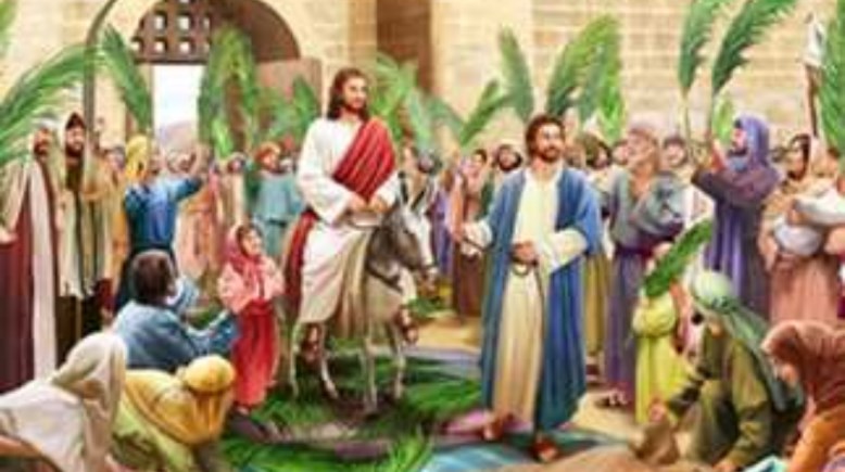 أيقونة استقبال سكان اورشليم للسيد المسيح باغصان الزعف 