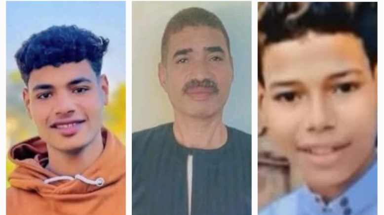 عمدة المفرجية وابناه المتوفيان حسام وفتحي
