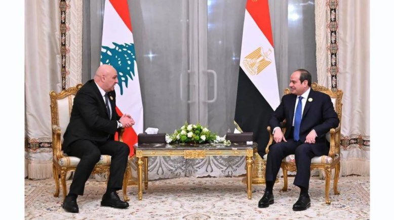 الرئيس عبدالفتاح السيسي ونظيره اللبناني جوزيف عون