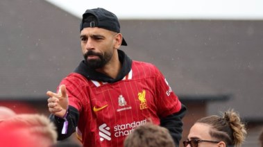 صلاح فيي احتفالات ليفربول 