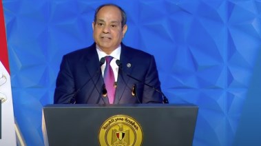 الرئيس عبدالفتاح السيسي خلال احتفالية عيد العمال