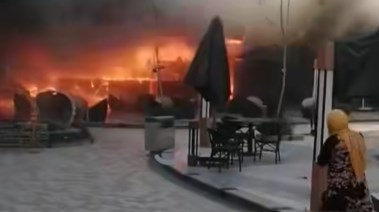 حريق مطعم قُرب وصلة دهشور بأكتوبر