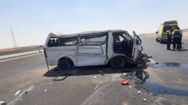 انقلاب سيارة ميكروباص - أرشيفية