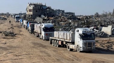 شاحنات المساعدات الإنسانية للفلسطينيين،  أرشيف 