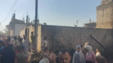 حريق منازل وورشة نجارة بعزبة بهنساوي ببنى سويف 