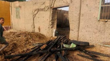 نيران تلتهم حظيرة برمشا