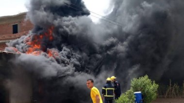 حريق محطة بنزين في المنيا 