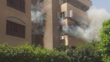 حريق  في عقار سكني بجوار حديقة الأسرة بمصر الجديدة